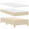 vidaXL LED Boxspringbett mit Matratze Creme 90 x 190 cm Stoff