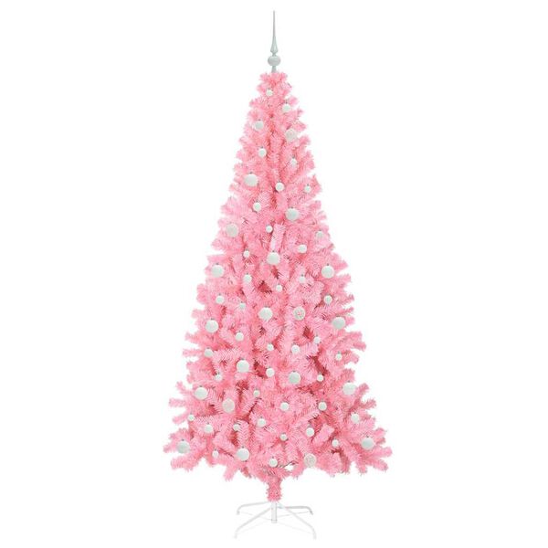 vidaXL Weihnachtsbaum mit 300 LEDs mit Ständer Rosa 210 cm PVC