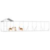 vidaXL Outdoor-Hundezwinger mit Dach Silbern 10x2x2,5 m Stahl Verzinkt