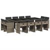 vidaXL 13-tlg. Garten-Essgruppe mit Kissen Grau Poly Rattan