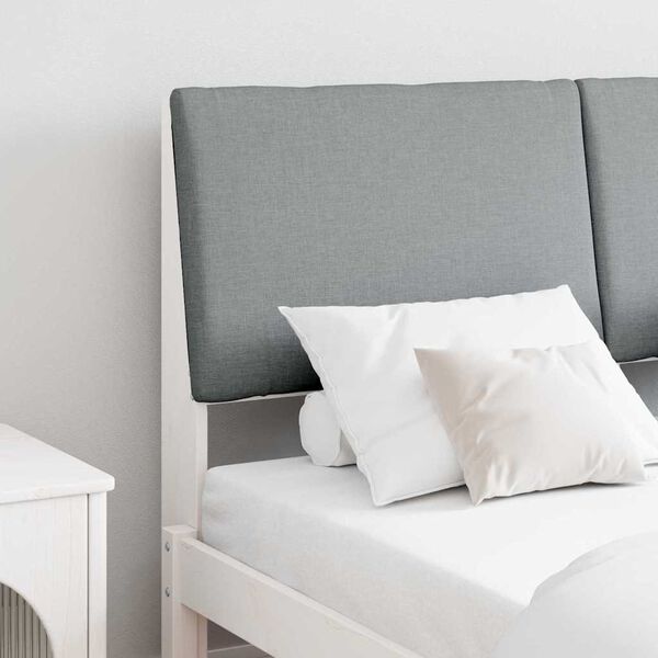 vidaXL Gepolstertes Kopfteil Hellgrau 160 cm Massives Kiefernholz