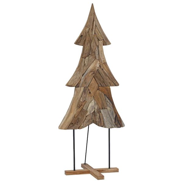 vidaXL Weihnachtsbaum mit St&auml;nder Braun 181,5 cm Massivholz Teak