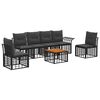 vidaXL Outdoor-Sofagarnitur 7 stk. Schwarz und Dunkelgrau Polyester
