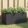 vidaXL Hochbeet mit 2 F&auml;chern Schwarz 72x30x32 cm Poly Rattan