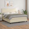 vidaXL Boxspringbett mit Matratze Creme 180x200 cm Kunstleder