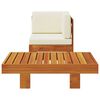 vidaXL 2-tlg. Garten-Lounge-Set mit Cremewei&szlig;en Kissen Akazienholz