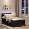 vidaXL LED Boxspringbett mit Matratze mit LED Schwarz 90 x 200 cm Samt