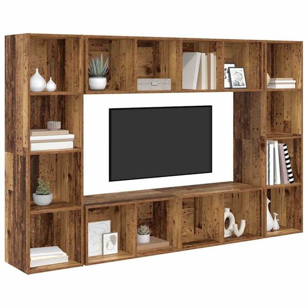 vidaXL TV-Schrankset 4 pcs Braun 37 x 37 x 142,5 cm Holzwerkstoff