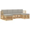 vidaXL Sofagarnituren 6 pcs Wei&szlig; und Hellgrau 245 x 122,5 x 73 cm