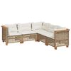vidaXL 5-tlg. Garten-Sofagarnitur mit Kissen Beige Poly Rattan