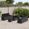 vidaXL Gartensofa-set mit Kissen 9 pcs Schwarz Poly-Rattan