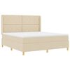 vidaXL Boxspringbett mit Matratze Creme 180 x 200 cm Stoff