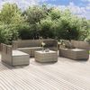 vidaXL 8-tlg. Garten-Lounge-Set mit Kissen Grau Poly Rattan