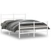 vidaXL Bettgestell mit Kopf- und Fu&szlig;teil Metall&nbsp;Wei&szlig; 135x190 cm