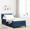 vidaXL Boxspringbett mit Matratze Blau 190 x 90 cm Polyester