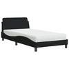 vidaXL Bett mit Matratze "Dover" Schwarz 100x200 cm Stoff