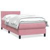 vidaXL Boxspringbett mit Matratze Rosa 80x210 cm Samt