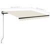 vidaXL Markise Manuell Einziehbar mit LED 300x250 cm Creme