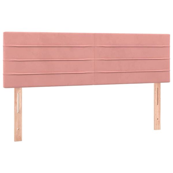 vidaXL Kopfteile Rosa 144x5x78/88 cm Samt