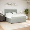vidaXL Boxspringbett mit Matratze Hellgrau 180x200 cm Samt