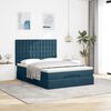 vidaXL Ottoman-Bett mit Matratzen & LEDs Dunkelblau 140x200 cm Samt
