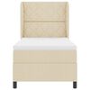 vidaXL Boxspringbett mit Matratze Creme 100 x 200 cm Stoff