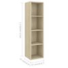 vidaXL TV-Wandschrank Sonoma-Eiche 37x37x142,5 cm Holzwerkstoff
