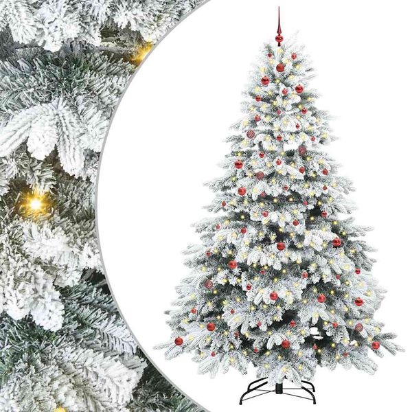 vidaXL K&uuml;nstlicher Weihnachtsbaum mit 300 LEDs Wei&szlig; 240 cm PE und PVC