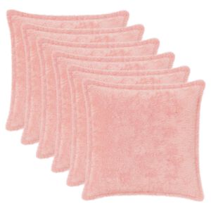 vidaXL Kissenbezug 6 stk. HOUTEN Rosa 30 x 30 cm Faux Kaninchenfell