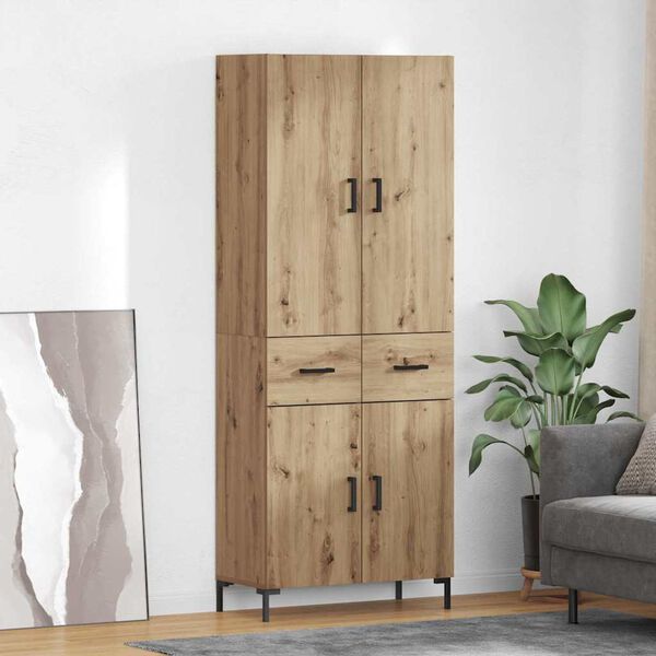 vidaXL Highboard Artisan-Eiche 69,5 x 34 x 180 cm Holzwerkstoff