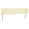 vidaXL Kopfteil mit Ohren Creme 163x23x78/88 cm Kunstleder