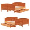 vidaXL Massivholzbett ohne Matratze Wachsbraun 140x190 cm Kiefernholz