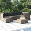 vidaXL 6-tlg. Garten-Lounge-Set mit Kissen Grau Poly Rattan