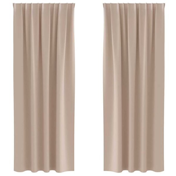 vidaXL Verdunkelungs-Vorh&auml;nge mit Ringen 2 pcs Taupe 225 x 140 cm