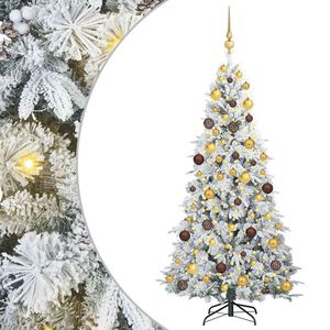 vidaXL K&uuml;nstlicher klappbarer Weihnachtsbaum Wei&szlig; 180 cm PE und PVC