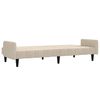 vidaXL Schlafsofa 2-Sitzer mit Hocker Creme Mikrofasergewebe
