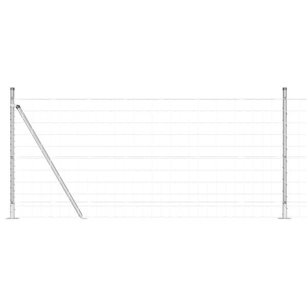 vidaXL Zaun mit Pfosten Silber 0,8 x 25 m Stahl