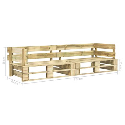 vidaXL Garten-Palettensofa 2-Sitzer Holz