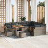 vidaXL Gartensofa-set mit Kissen 13 pcs Grau Poly-Rattan
