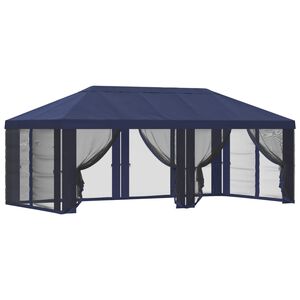 vidaXL Pavillon Dach mit Seitenw&auml;nden Blau 600,5 x 300,5 cm Polyester