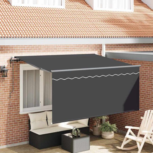 vidaXL Einziehbare Markise Gestreift Anthrazit 300 x 200 cm Stoff