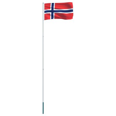 vidaXL Flagge Norwegens und Mast Aluminium 4 m