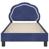 vidaXL Kinderbettgestell mit Kopfteil Polizeiblau 80 x 160 cm Samt
