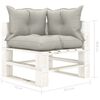 vidaXL 7-tlg. Garten-Lounge-Set Paletten mit Kissen in Taupe Holz