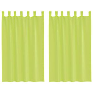 vidaXL Voile Vorh&auml;nge mit Lasche 2 Stk. Apfelgr&uuml;n