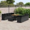 vidaXL Gartensofa-set 11 pcs Schwarz Poly-Rattan