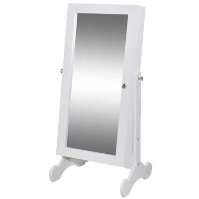 Weißer Spiegelschrank mit Schmuckständer und LED Licht