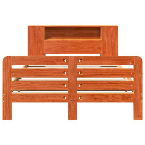 vidaXL Massivholzbett ohne Matratze Wachsbraun 150x200 cm Kiefernholz