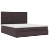 vidaXL Ottoman-Bett mit Matratzen Dunkelbraun 200x200 cm Stoff