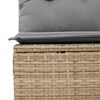 vidaXL 5-tlg. Garten-Sofagarnitur mit Kissen Beige Poly Rattan Akazie